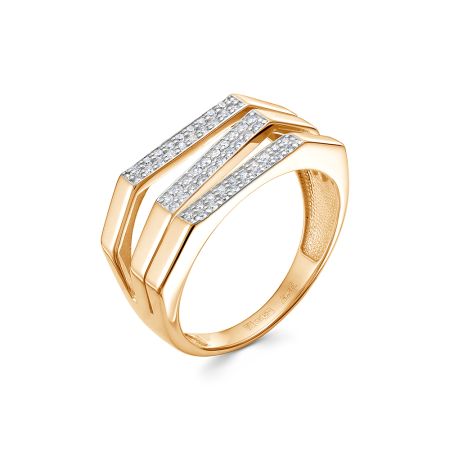 Кольцо с 58 бриллиантами 0.232 карат из красного золота 138289