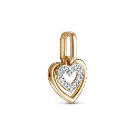 Подвеска с 17 бриллиантами 0.051 карат из красного золота 140819