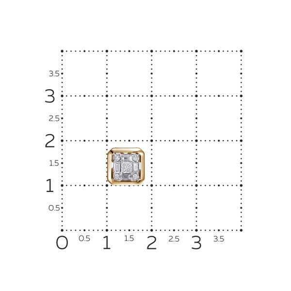 Подвеска с x из красного золота 138915