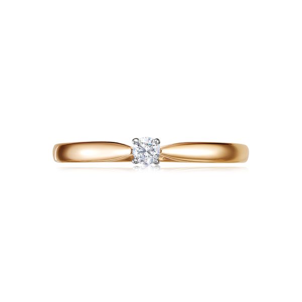 Кольцо с бриллиантом 0.064 карат из красного золота 45797