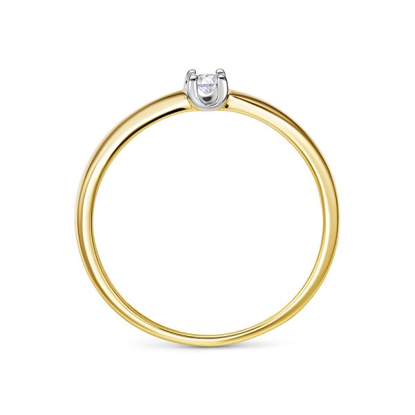 Кольцо с бриллиантом 0.062 карат из лимонного золота 144025