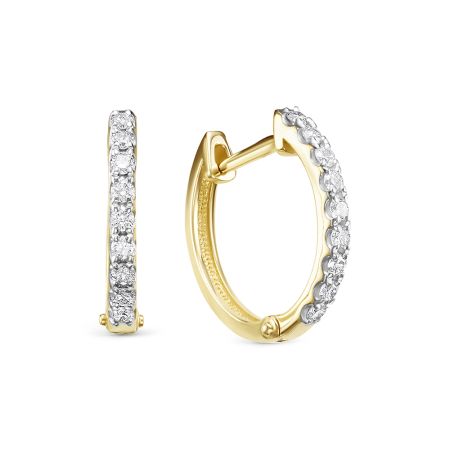 Серьги с 18 бриллиантами 0.252 карат из лимонного золота 127334