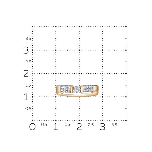 Кольцо с 21 бриллиантом из красного золота 129003