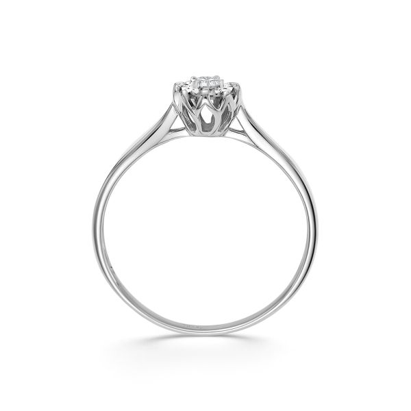 Кольцо с бриллиантом 0.1 карат из белого золота 85591