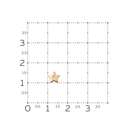 Пирсинг с бриллиантом 0.015 карат из красного золота 131556