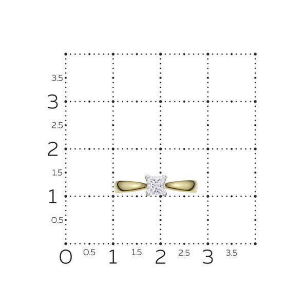 Кольцо с бриллиантом 0.49 карат из лимонного золота 124296