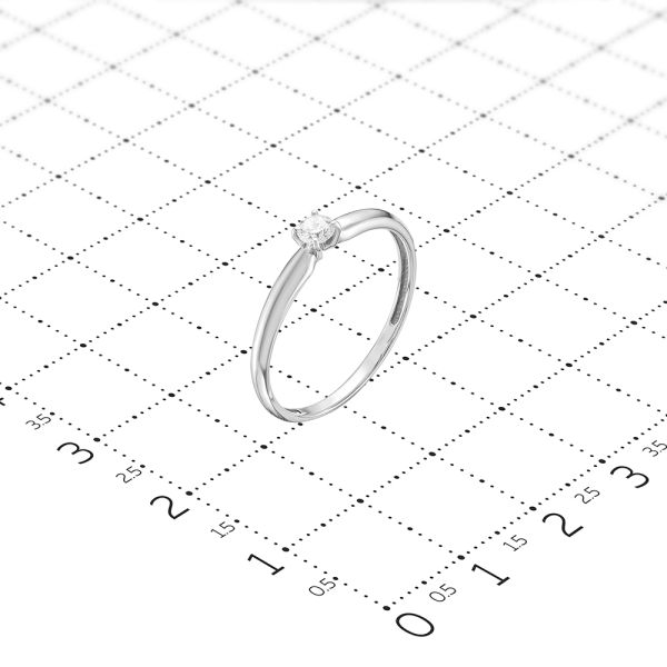 Кольцо с бриллиантом 0.109 карат из белого золота 54460
