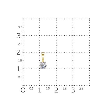 Подвеска с бриллиантом 0.28 карат из лимонного золота 144652