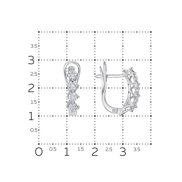 Серьги с 56 бриллиантами из белого золота 125091