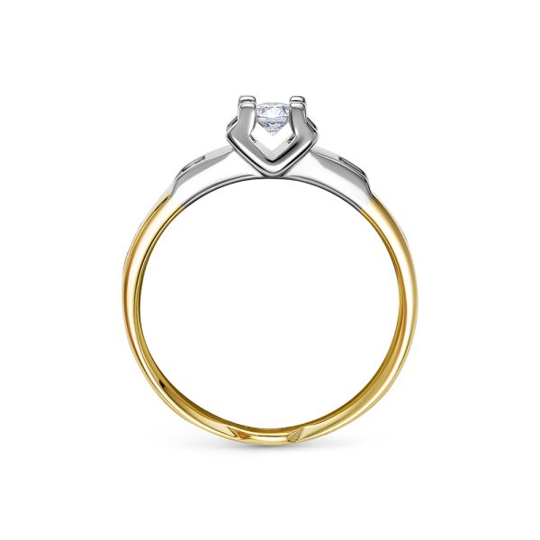 Кольцо с бриллиантом 0.155 карат из комбинированного золота 84037