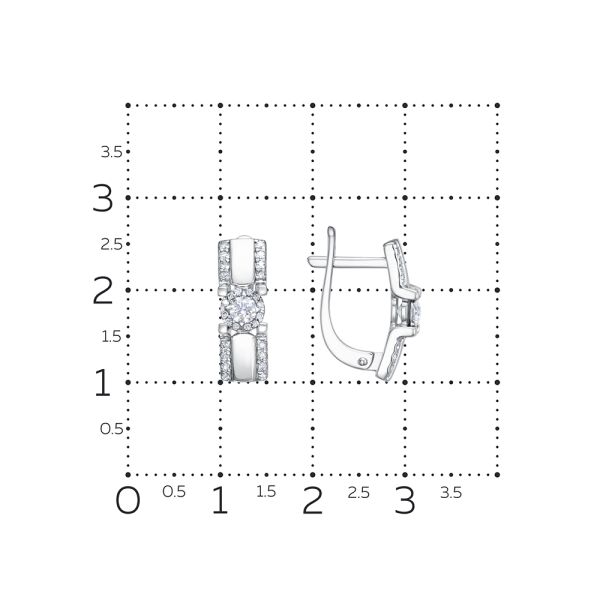 Серьги с 58 бриллиантами из белого золота 129586
