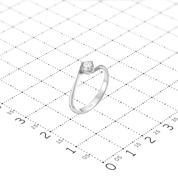 Кольцо с бриллиантом 0.35 карат из белого золота 77282