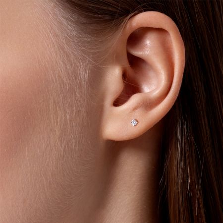 Пирсинг с бриллиантом 0.045 карат из лимонного золота 142925