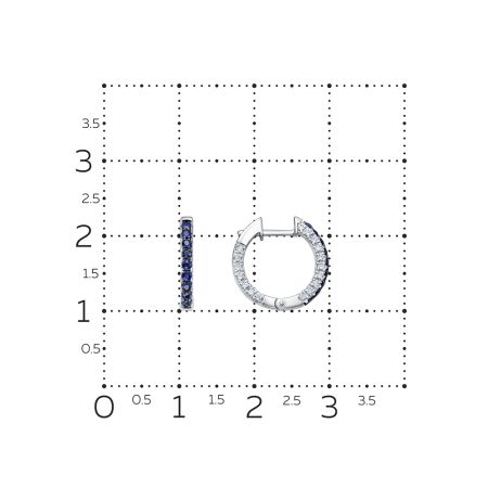 Серьги с 18 сапфирами и 68 бриллиантами из белого золота 129113