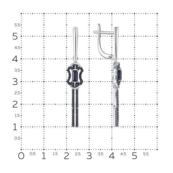 Серьги с сапфирами из белого золота 124007