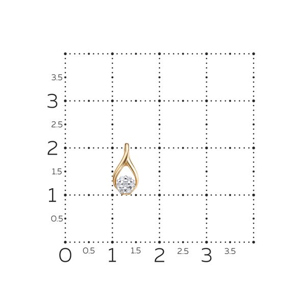 Подвеска с 7 бриллиантами 0.049 карат из красного золота 134828