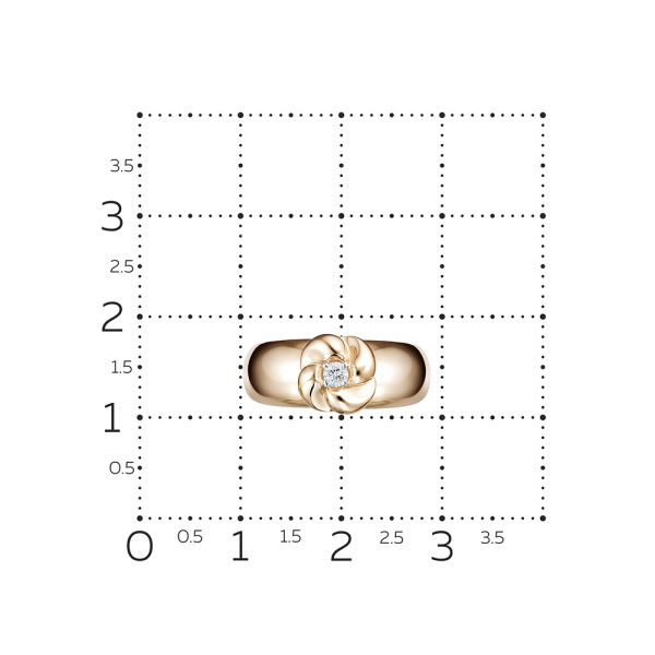 Кольцо с бриллиантом 0.055 карат из красного золота 97370