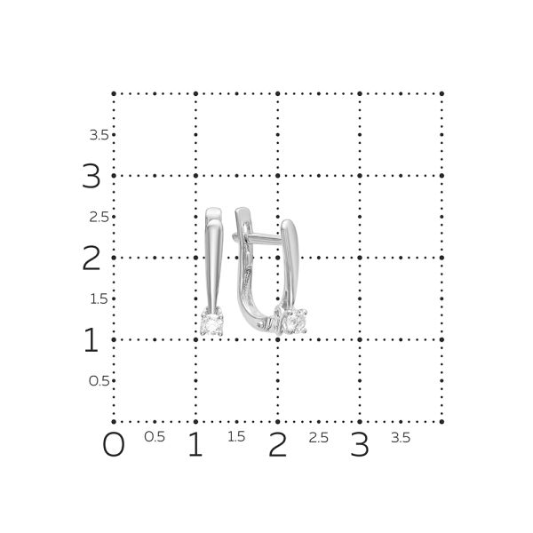 Серьги с бриллиантами 0.218 карат из белого золота 53888