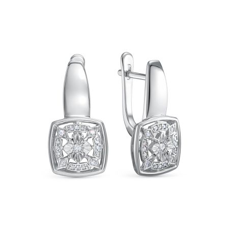 Серьги с 34 бриллиантами из белого золота 148260