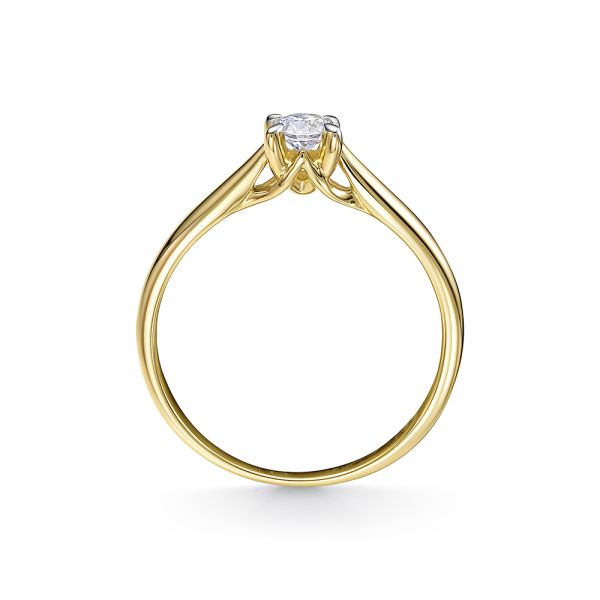 Кольцо с бриллиантом 0.205 карат из лимонного золота 114961