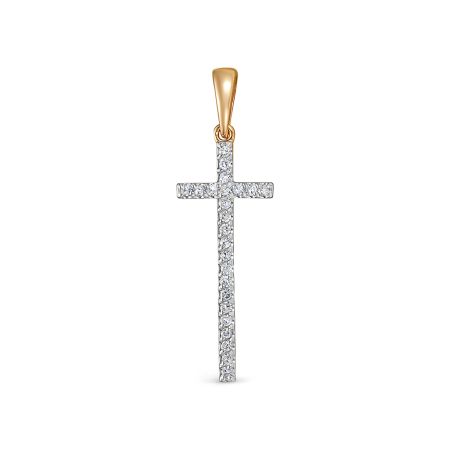 Декоративный крест с 24 бриллиантами 0.12 карат из красного золота 118221