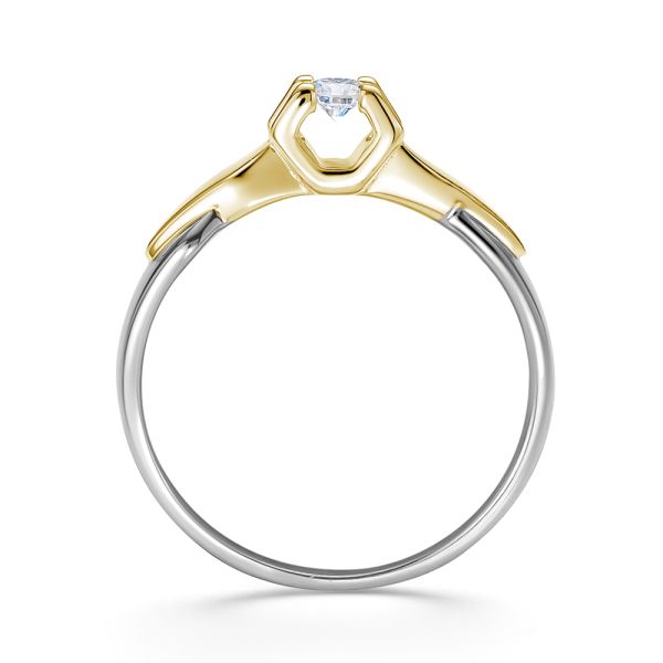 Кольцо с бриллиантом 0.109 карат из комбинированного золота 72151