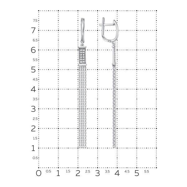 Серьги с 24 бриллиантами 0.12 карат из белого золота 142832