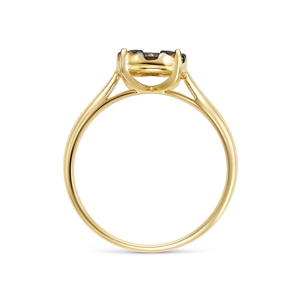 Кольцо с 7 коньячными бриллиантами из лимонного золота 144233