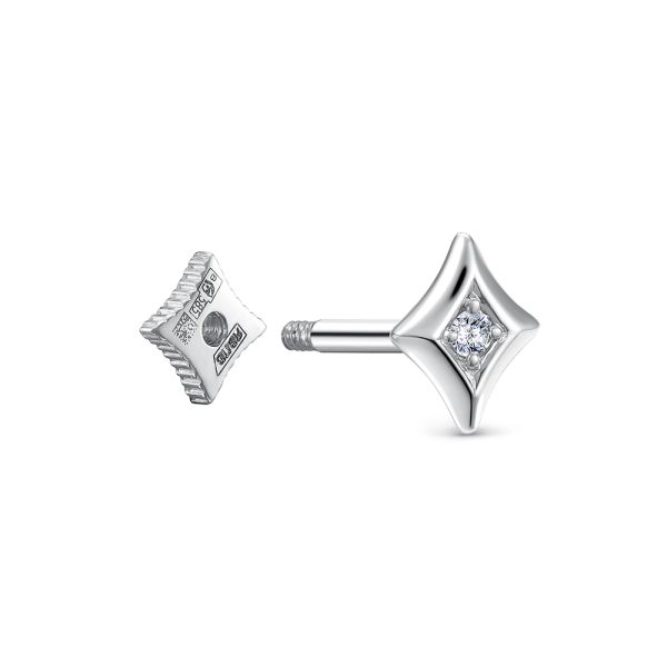 Пирсинг с бриллиантом 0.015 карат из белого золота 142938