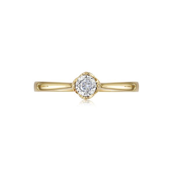 Кольцо с бриллиантом 0.055 карат из комбинированного золота 85351