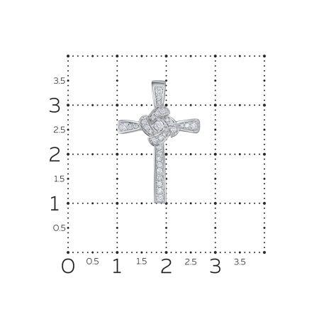 Декоративный крест с 31 бриллиантом из белого золота 116712