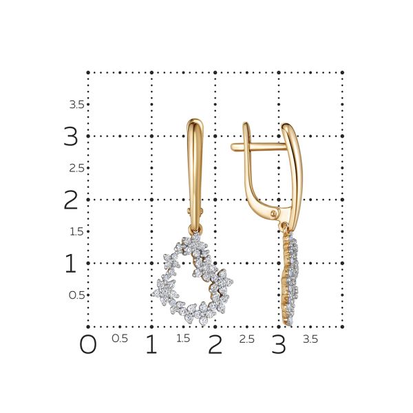 Серьги с 92 бриллиантами из красного золота 138880