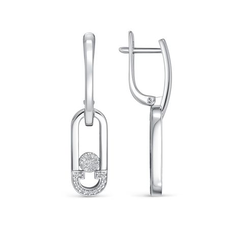 Серьги с 42 бриллиантами из белого золота 138870