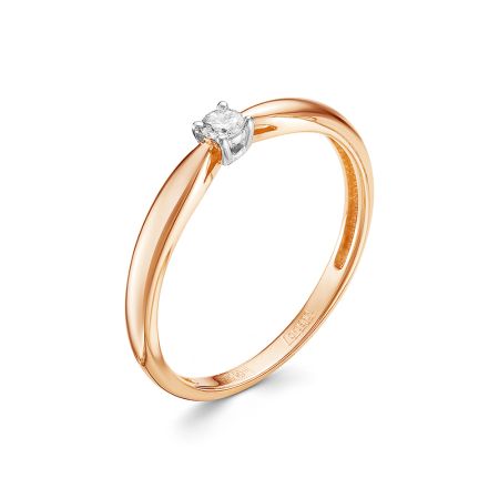Кольцо с бриллиантом 0.062 карат из красного золота 54532