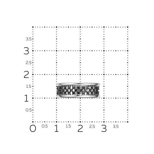 Кольцо с 35 черными бриллиантами из белого золота 141072 Кольцо с 35 черными бриллиантами из белого золота 141072