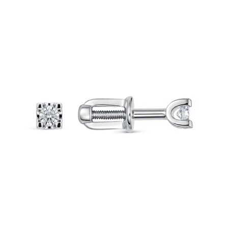 Серьги-пусеты с бриллиантами 0.123 карат из белого золота 148321