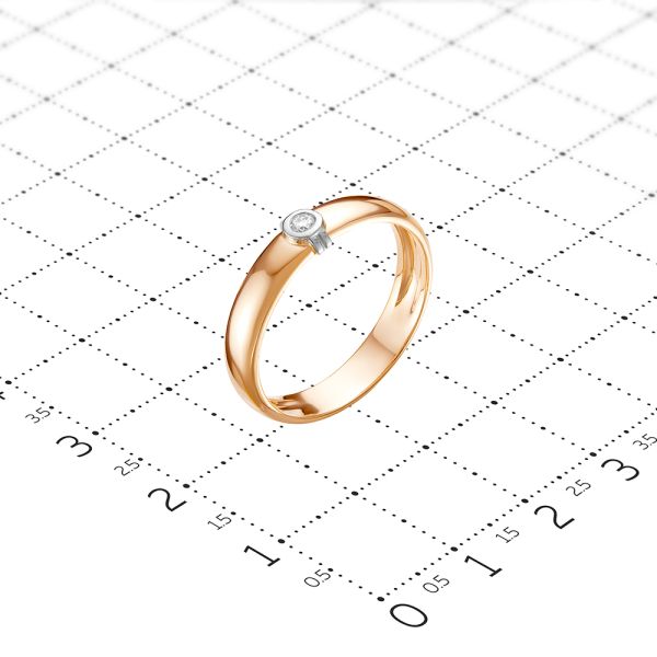Кольцо с бриллиантом 0.037 карат из красного золота 61867