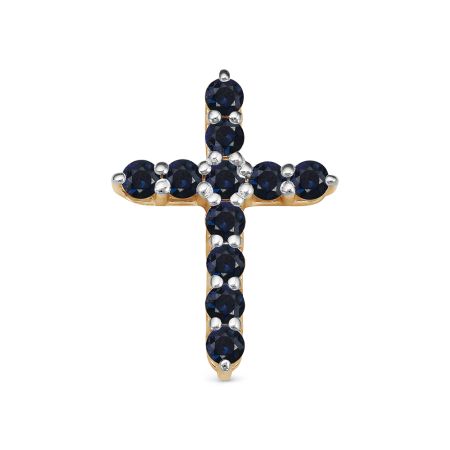 Декоративный крест с 11 сапфирами из красного золота 79452