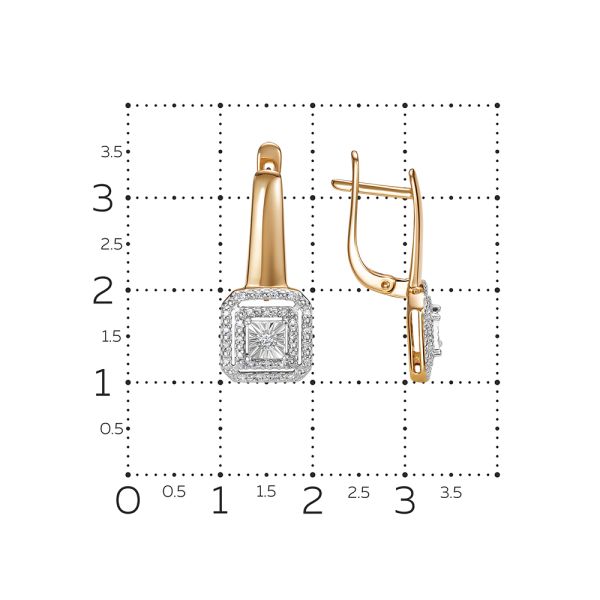 Серьги с 58 бриллиантами из красного золота 142810