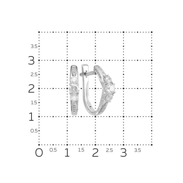 Серьги с 62 бриллиантами из белого золота 54188