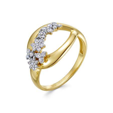 Кольцо с 31 бриллиантом из лимонного золота 140408 Кольцо с 31 бриллиантом из лимонного золота 140408