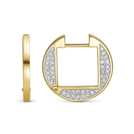 Серьги с 80 бриллиантами из лимонного золота 144596