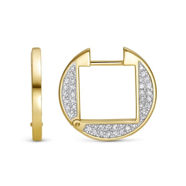 Серьги с 80 бриллиантами из лимонного золота 144596