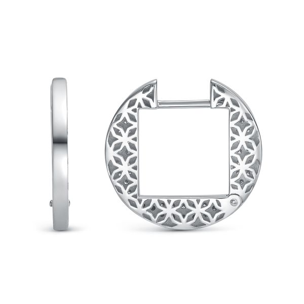 Серьги с 80 бриллиантами из белого золота 140783