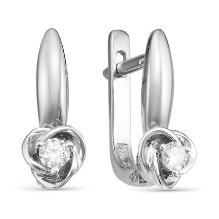 Серьги с бриллиантами 0.123 карат из белого золота 54079