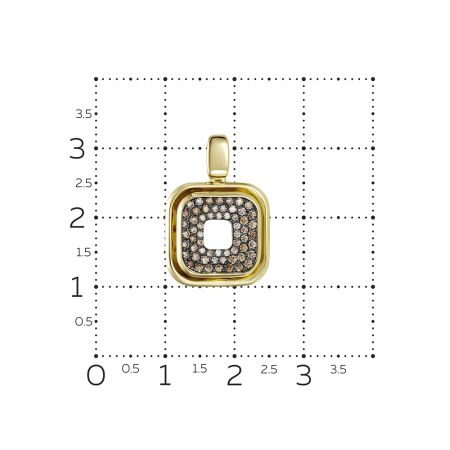 Подвеска с 60 коньячными бриллиантами из лимонного золота 136424 Подвеска с 60 коньячными бриллиантами из лимонного золота 136424