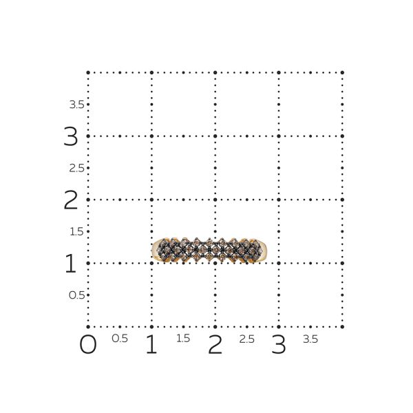 Кольцо с 28 коньячными бриллиантами из красного золота 140960