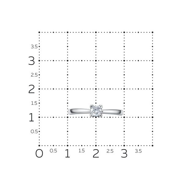 Кольцо с бриллиантом 0.205 карат из белого золота 119123