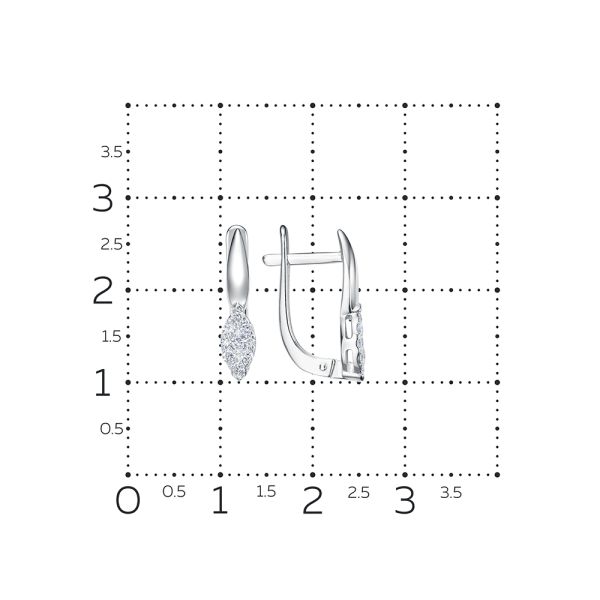 Серьги с 18 бриллиантами из белого золота 134415