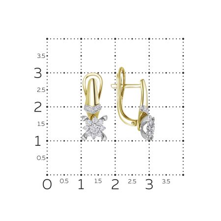 Серьги с 32 бриллиантами из лимонного золота 136369